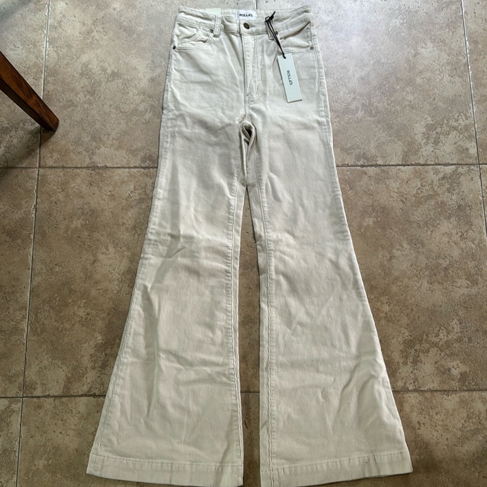 ROLLA'S Cream Boot Cut Pants - Picture 3 of 8